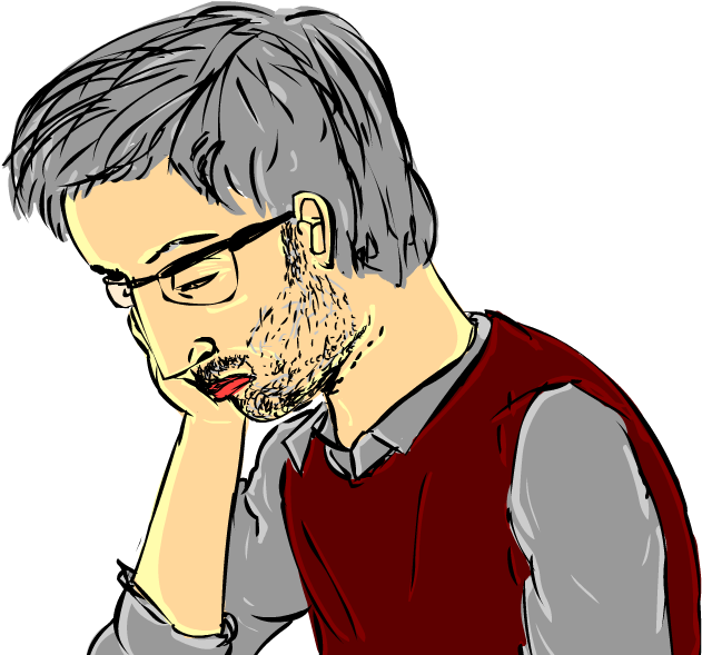 Pensive Man Illustration PNG