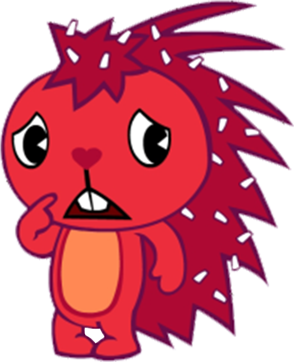 Pensive Red Creature Cartoon PNG