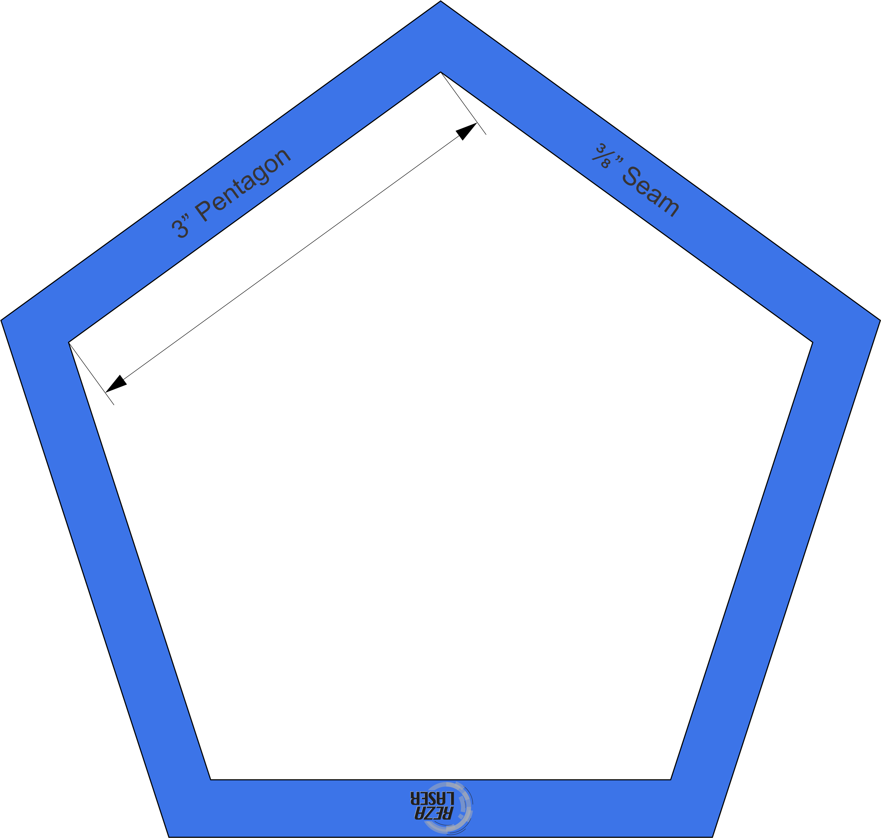 Pentagon Diagramwith Seam Measurements PNG