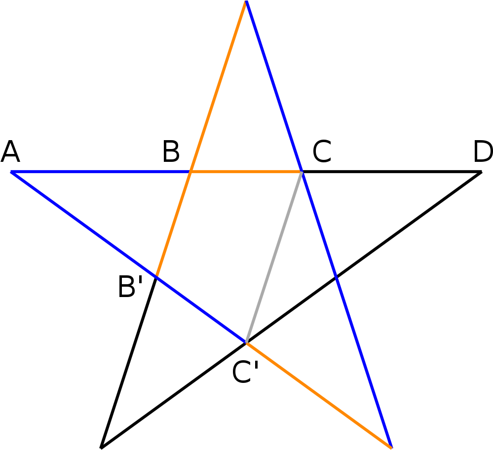 Pentagram Golden Ratio Diagram PNG