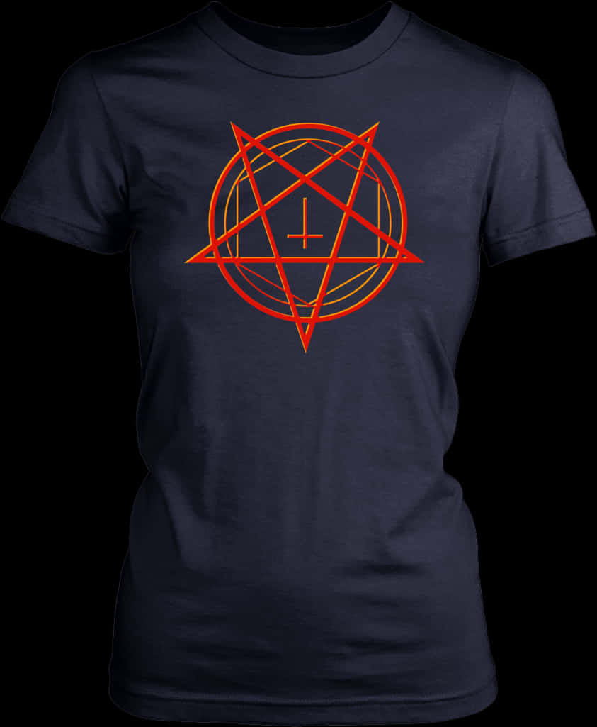 Pentagram Redon Black Tshirt Design PNG