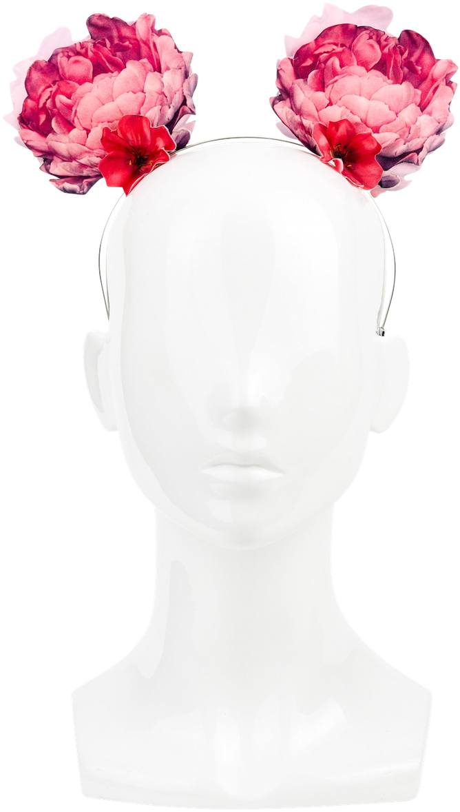 Download Peony Adorned Headbandon Mannequin | Wallpapers.com