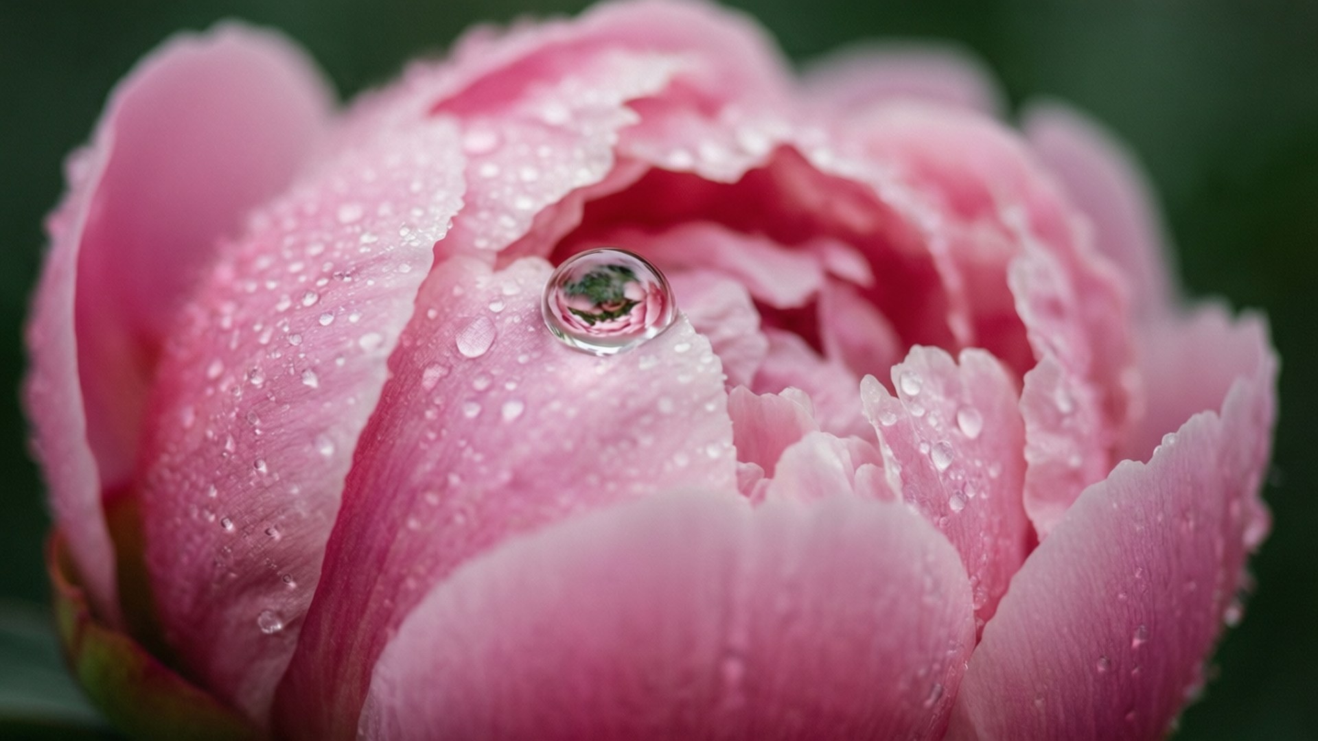 Peony Dew Reflection Bakgrunner