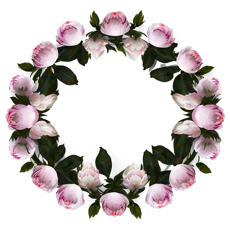 Peony Flower Circle Png 06252024 PNG