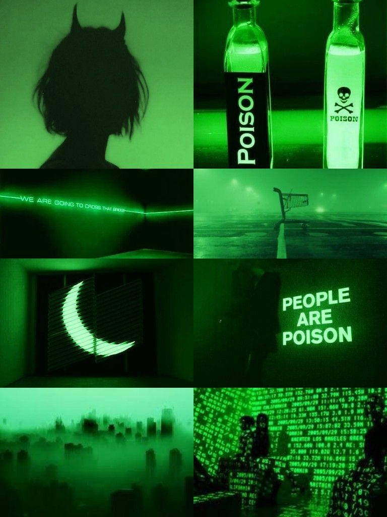 People Are Poison Neon Green Aesthetic Wallpaper