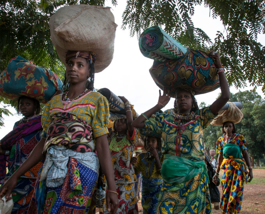 People Carrying Sacks Central African Republic Picture