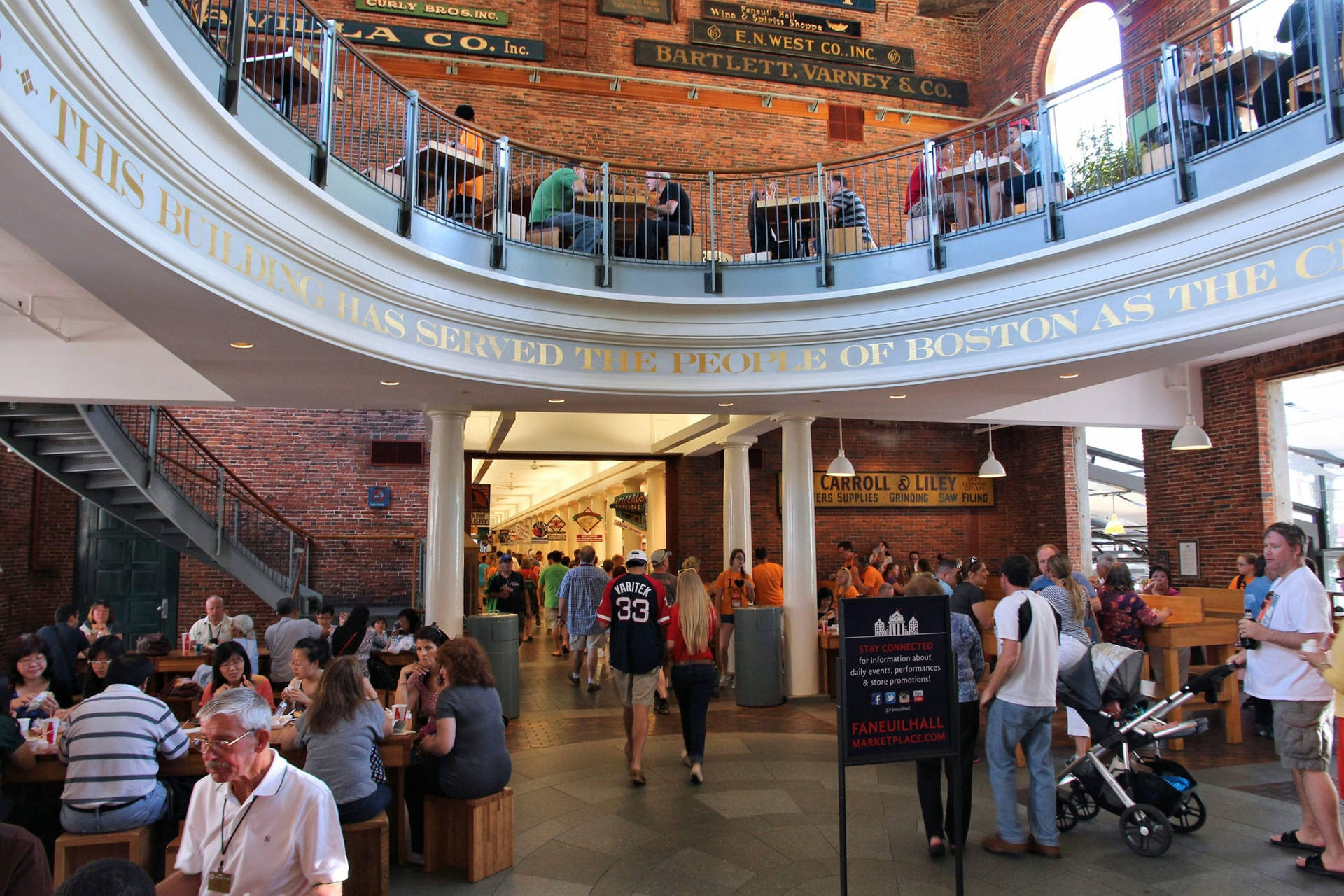 People Dining Inside Faneuil Hall Background