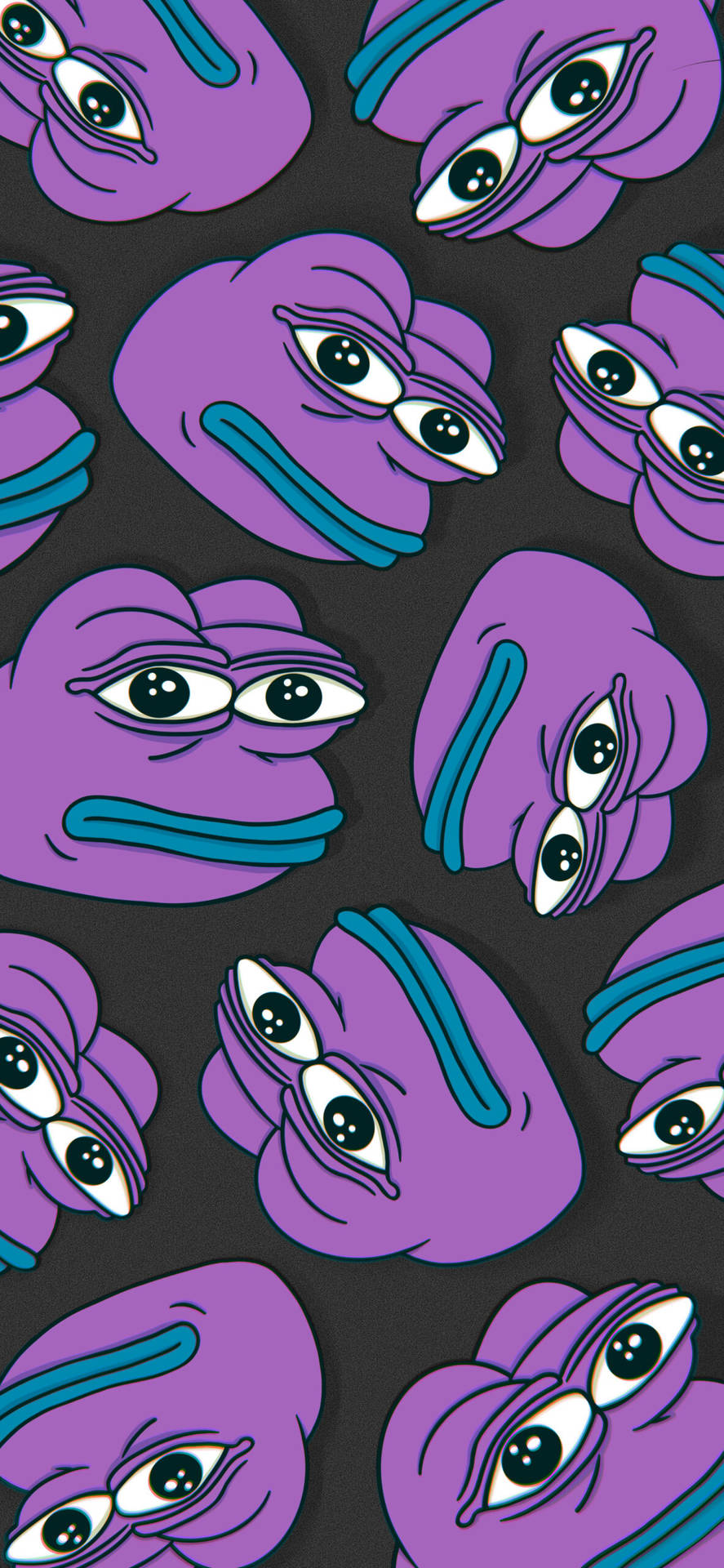 Pepe The Frog Purple Pattern Wallpaper