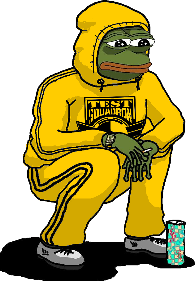 Pepein Yellow Hoodie Squatting PNG