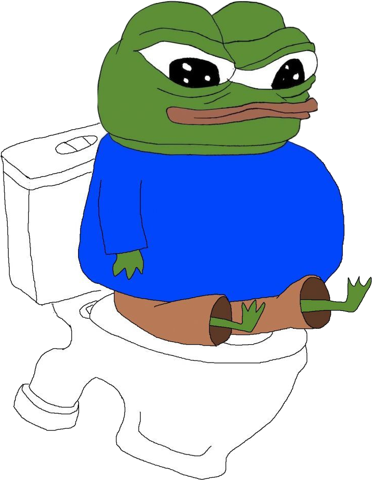 Pepethe Frog Sittingon Toilet PNG