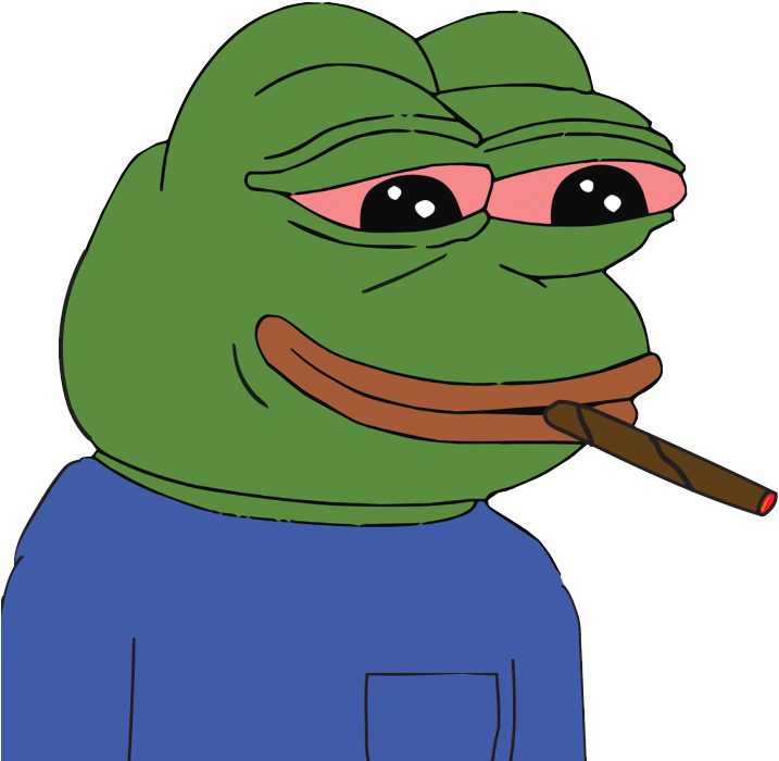 Pepethe Frog Smoking Cigar PNG