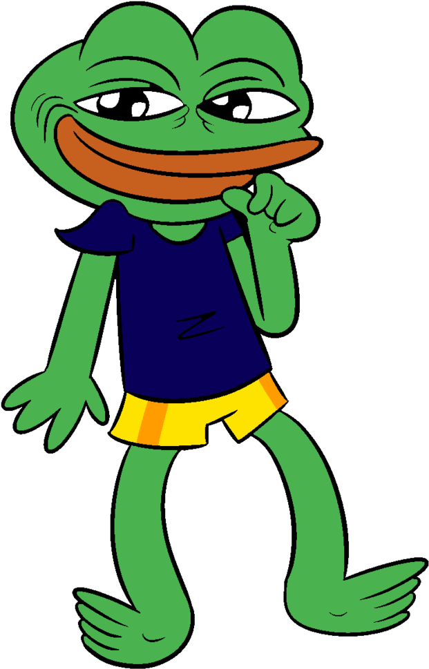Pepethe Frog Standing Smug PNG