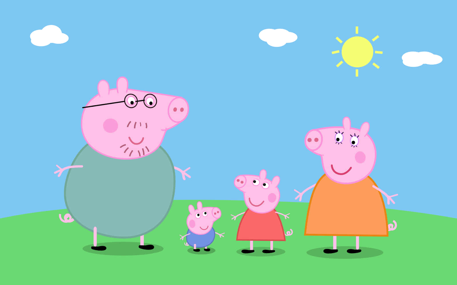 Glücklichefamilien Peppa Pig Hintergrund Für Den Desktop.