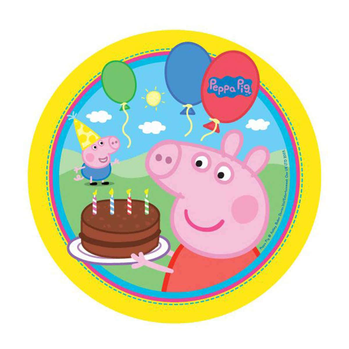 Fondode Pantalla De Peppa Pig Con Temática De Fiesta De Cumpleaños.