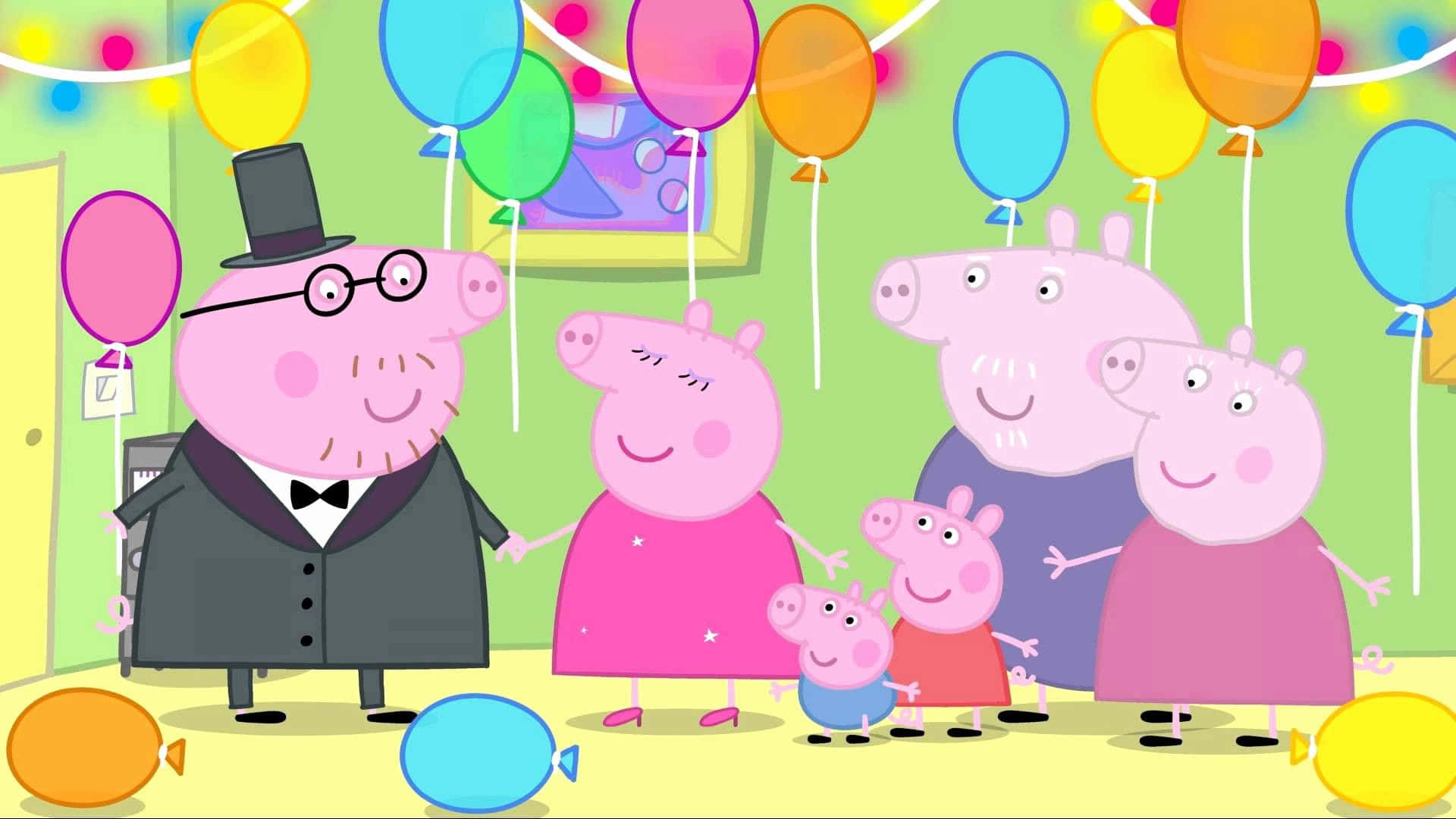 Joyful Birthday Party Peppa Pig Background