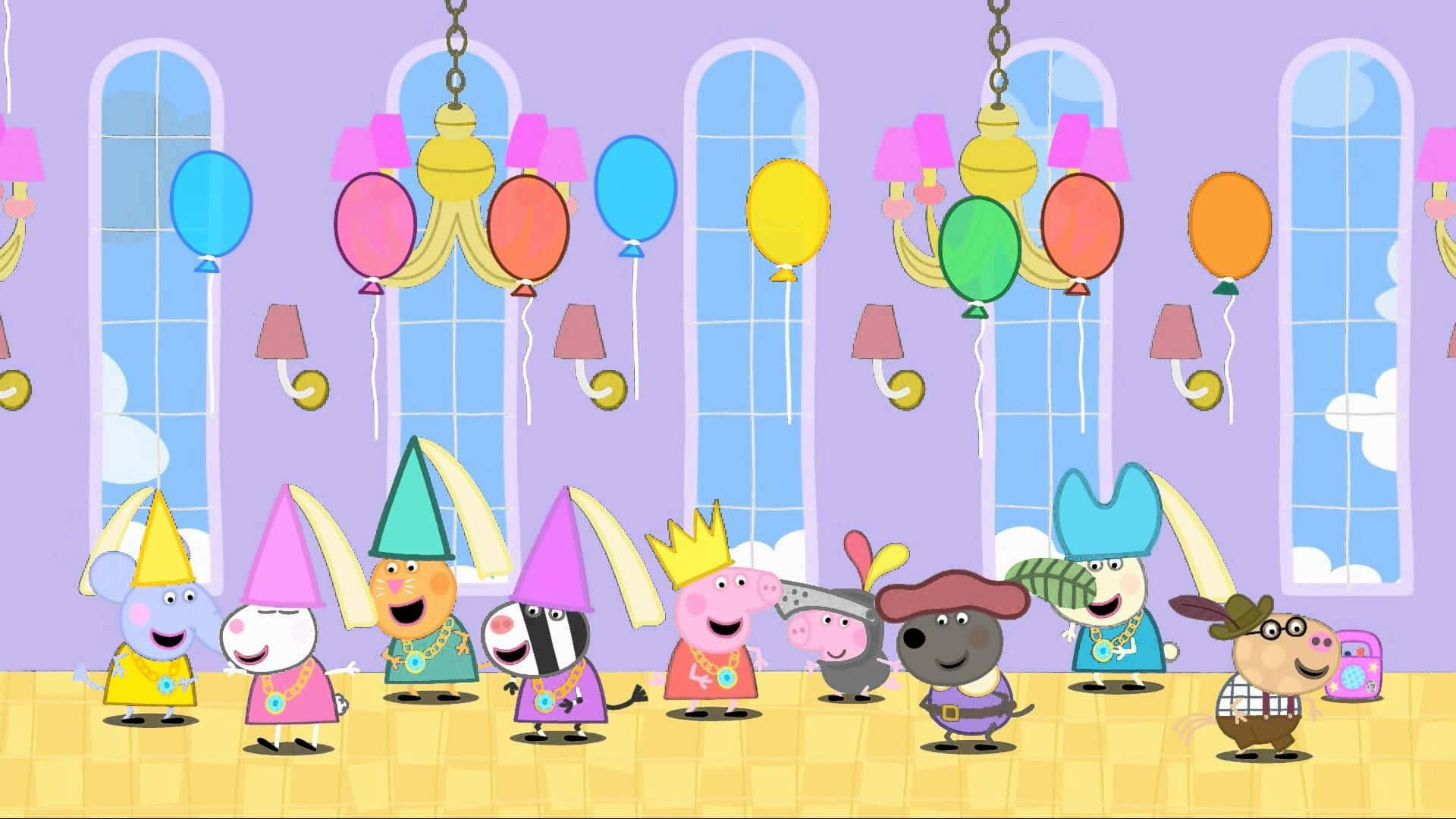 Elegant Birthday Party Peppa Pig Background