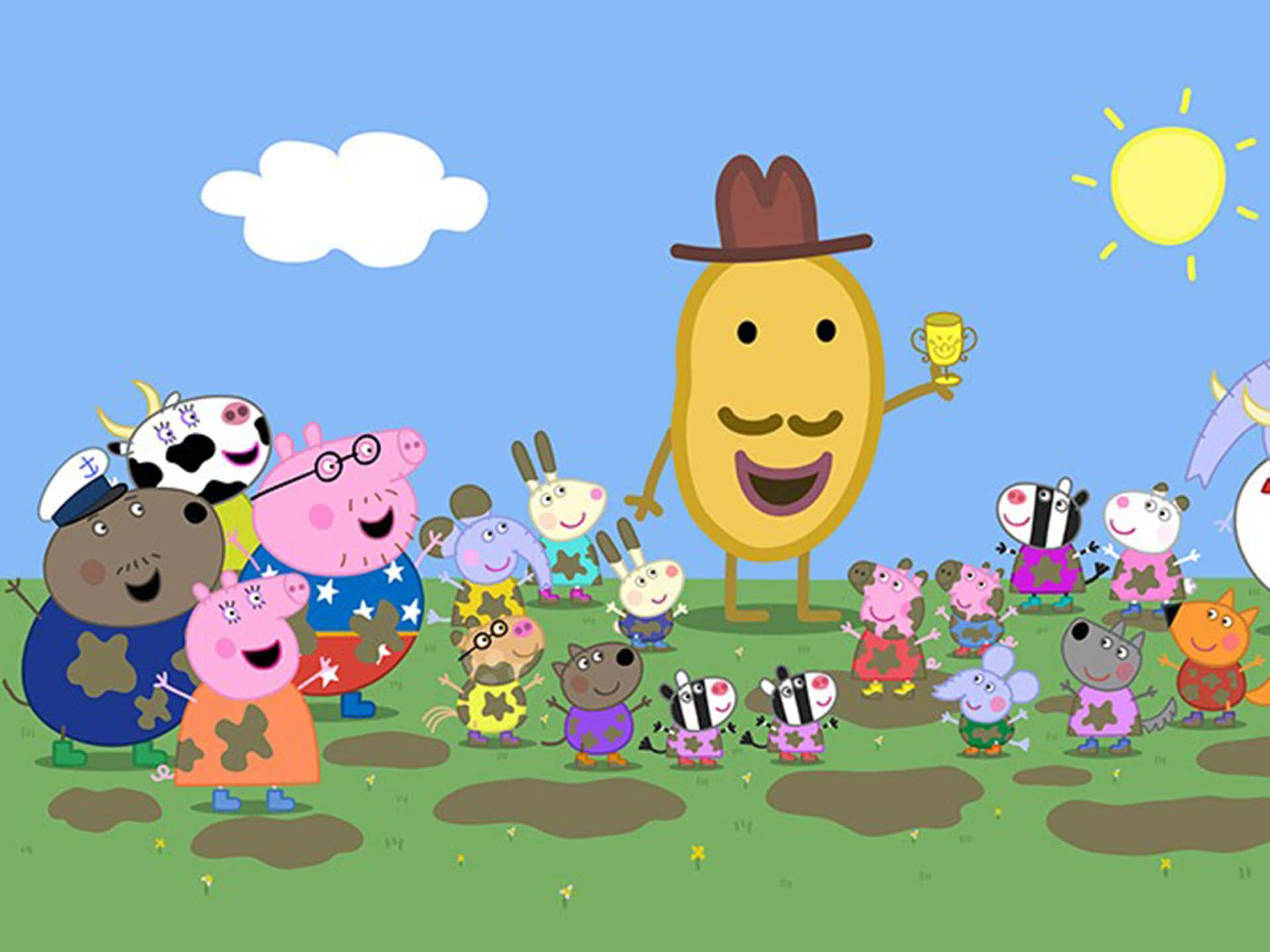 Animated Series Characters Peppa Pig Background