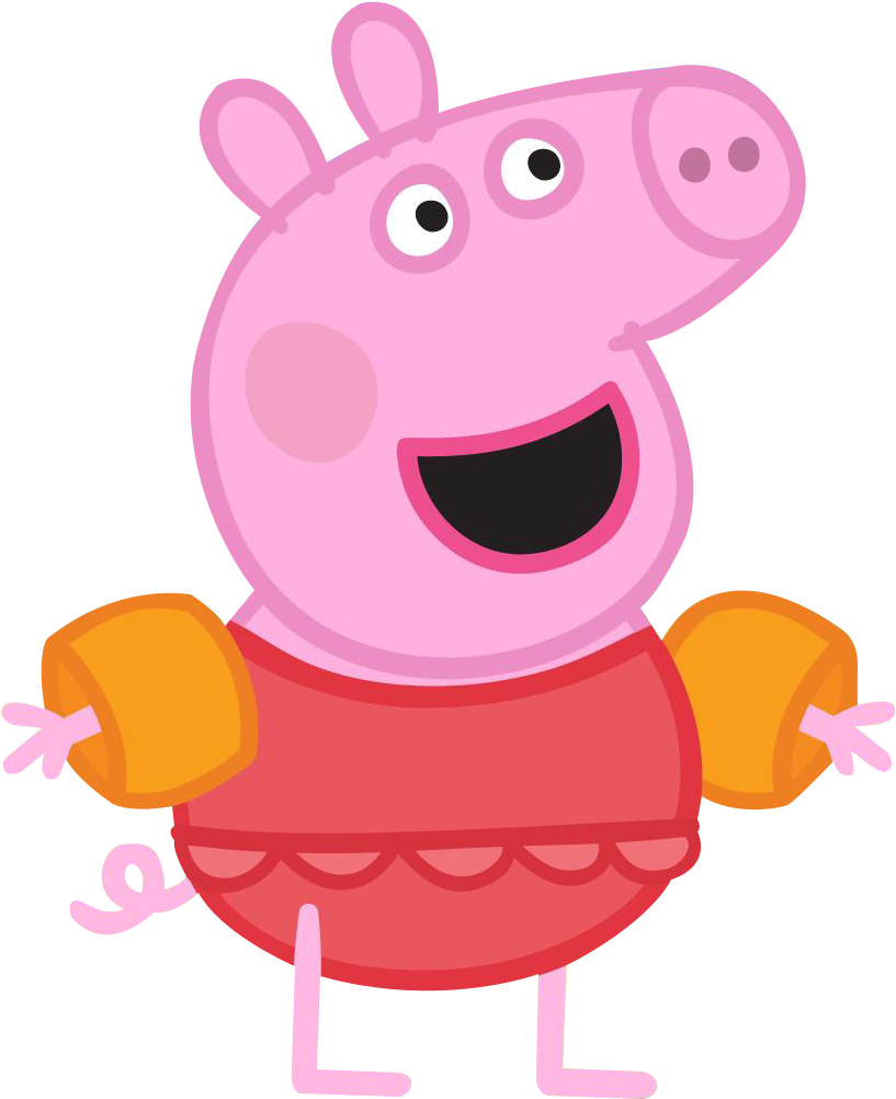Peppa Pig Cheerful Cartoon Character PNG