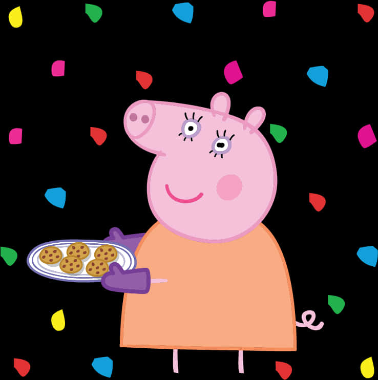 Peppa Pig With Cookies Celebration PNG