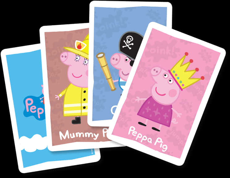Peppa Pig Character Cards PNG