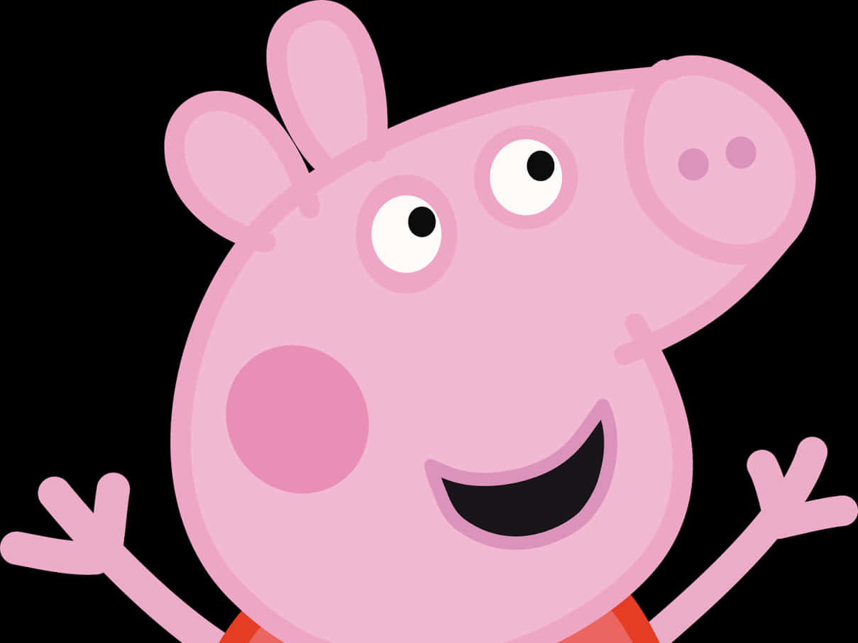 Peppa Pig Cheerful Character PNG