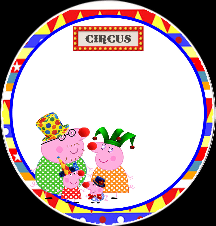 Peppa Pig Circus Family Frame PNG