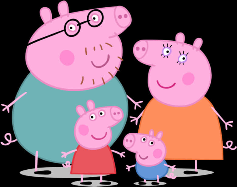 Peppa Pig Family Illustration PNG