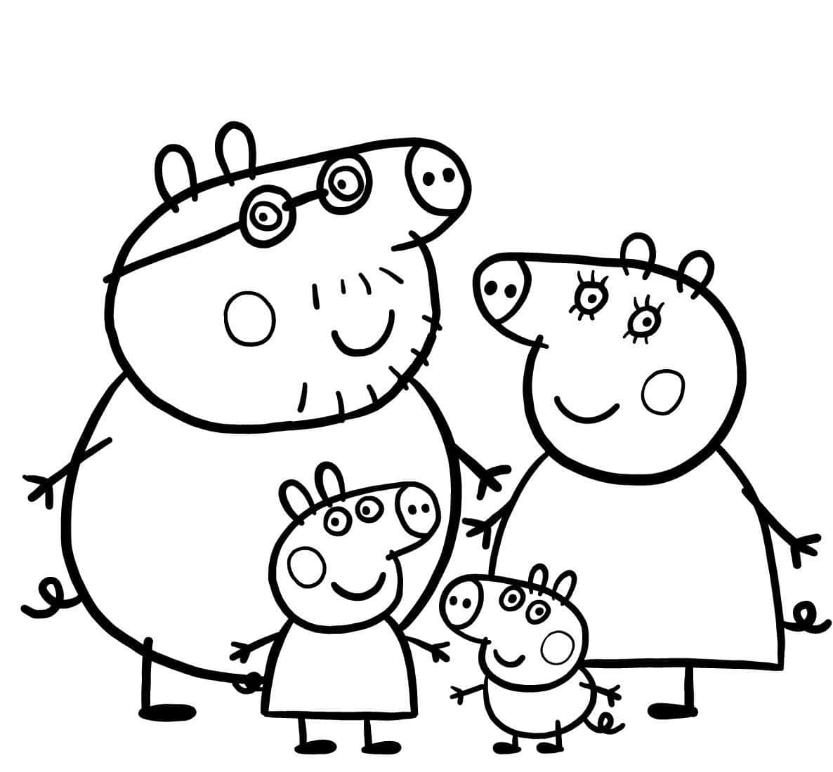 Raggiantedi Felicità, La Famiglia Peppa Pig Si Mette Insieme Per Una Foto Da Ricordare.