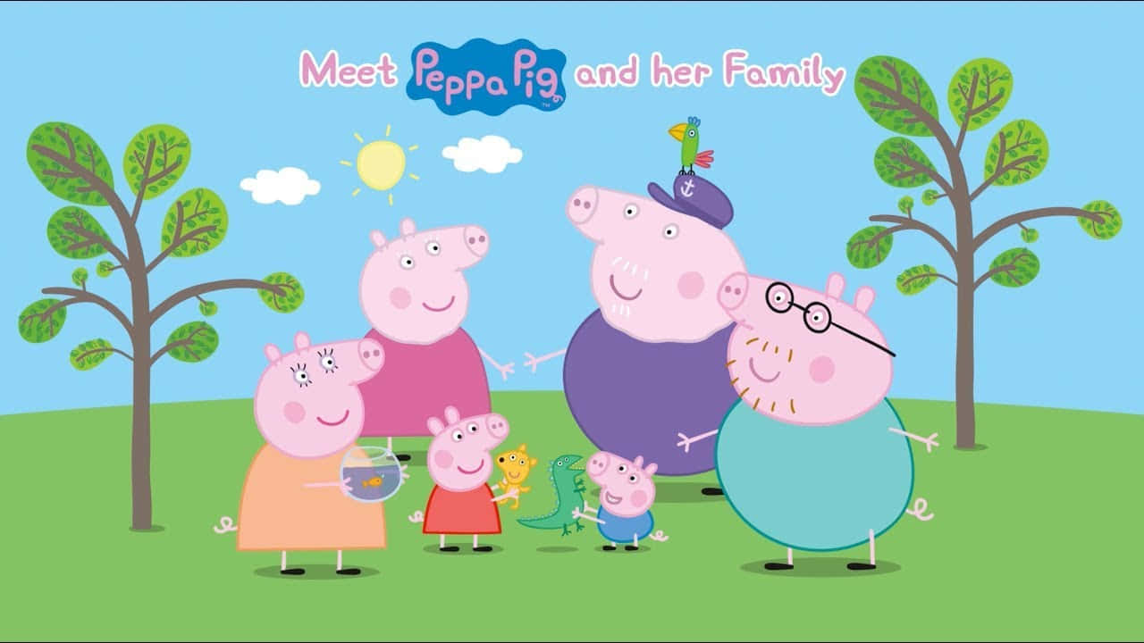 The Peppa Pig Family having a total blast during their family day out