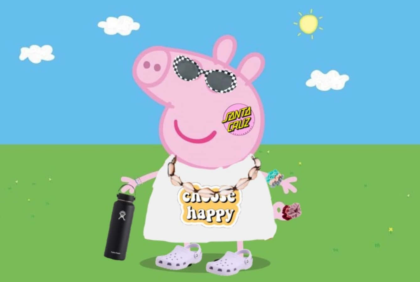 "Laughing it up with Peppa Pig!"