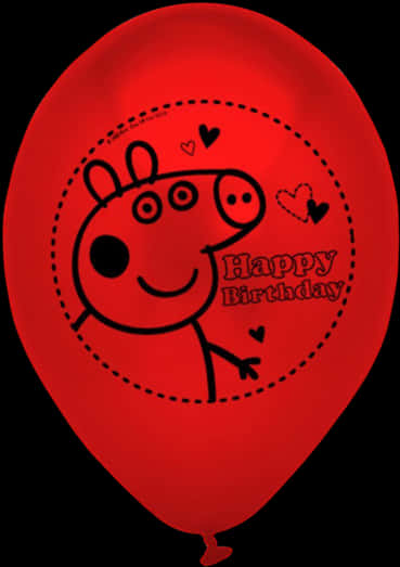 Peppa Pig Happy Birthday Balloon PNG
