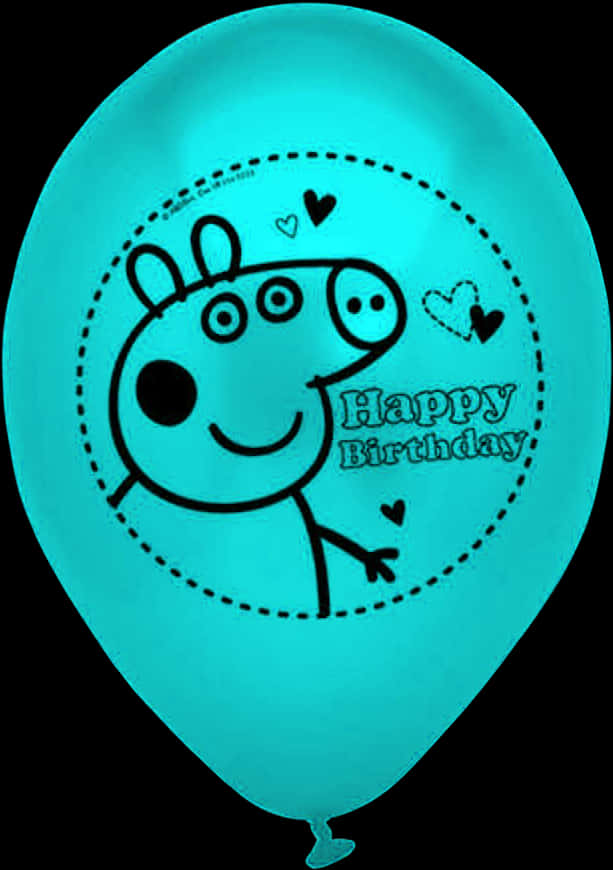 Peppa Pig Happy Birthday Balloon PNG