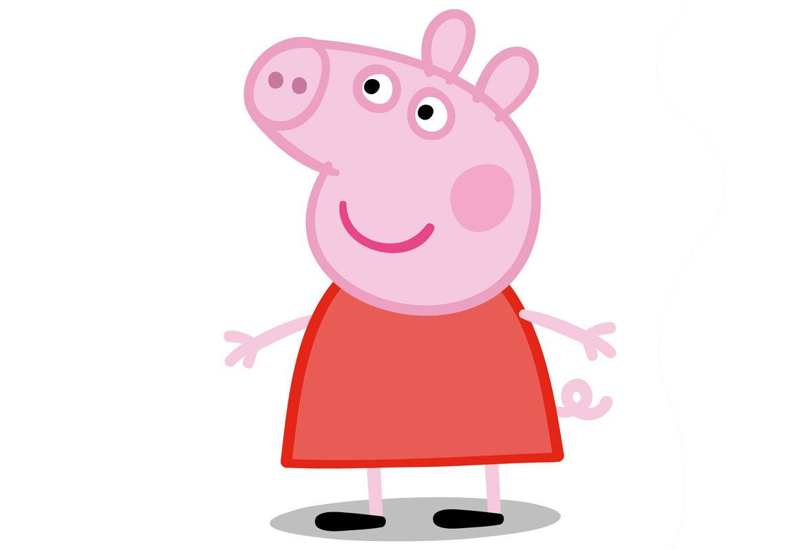 Close-up shot of Peppa Pig in white background wallpaper.