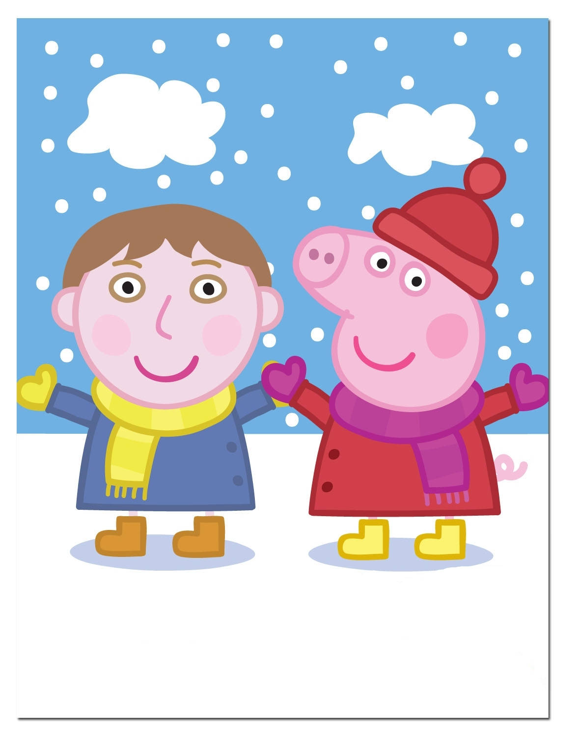 Peppa Pig iPad Snefyldte Dag Tapet Wallpaper