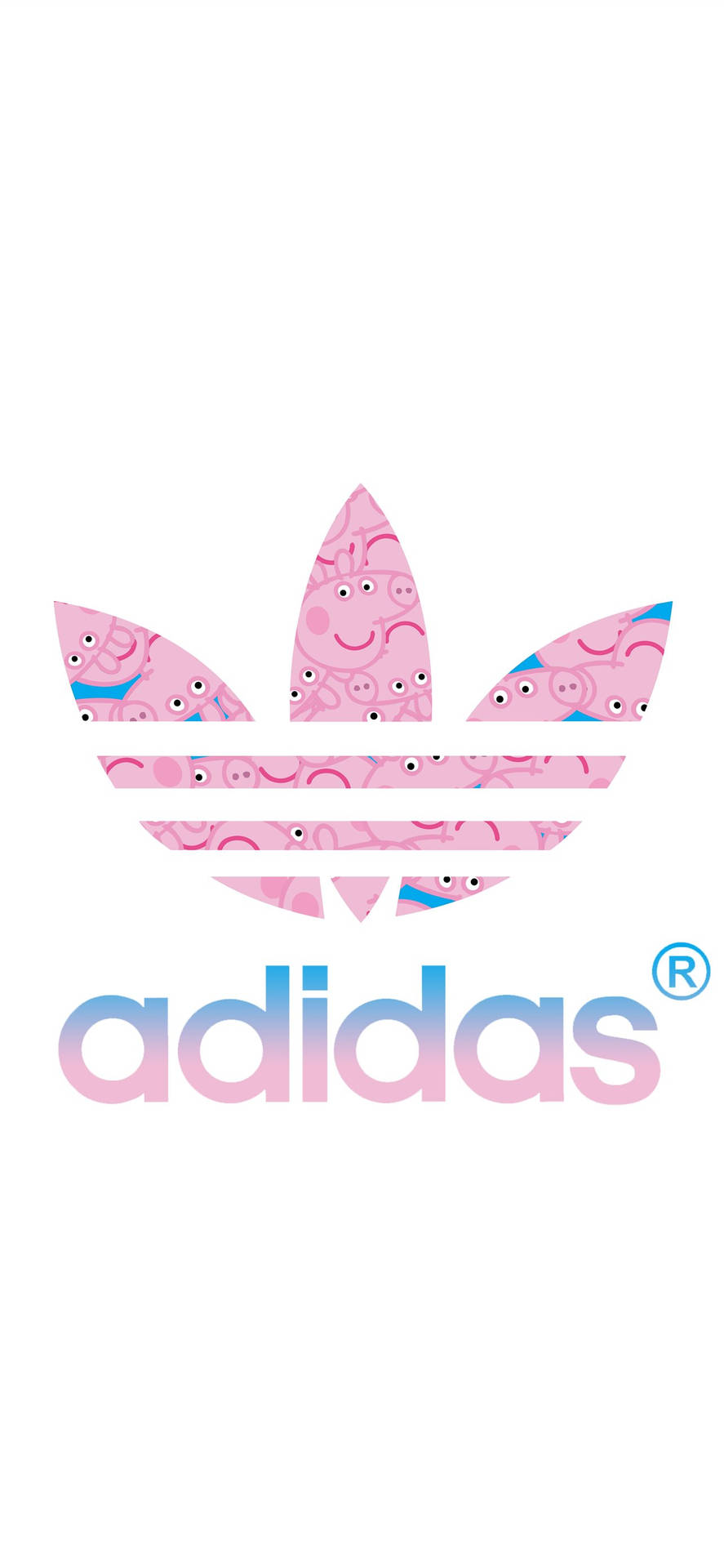 Peppapig Na Tela Do Seu Iphone Com O Logotipo Da Marca Adidas. Papel de Parede