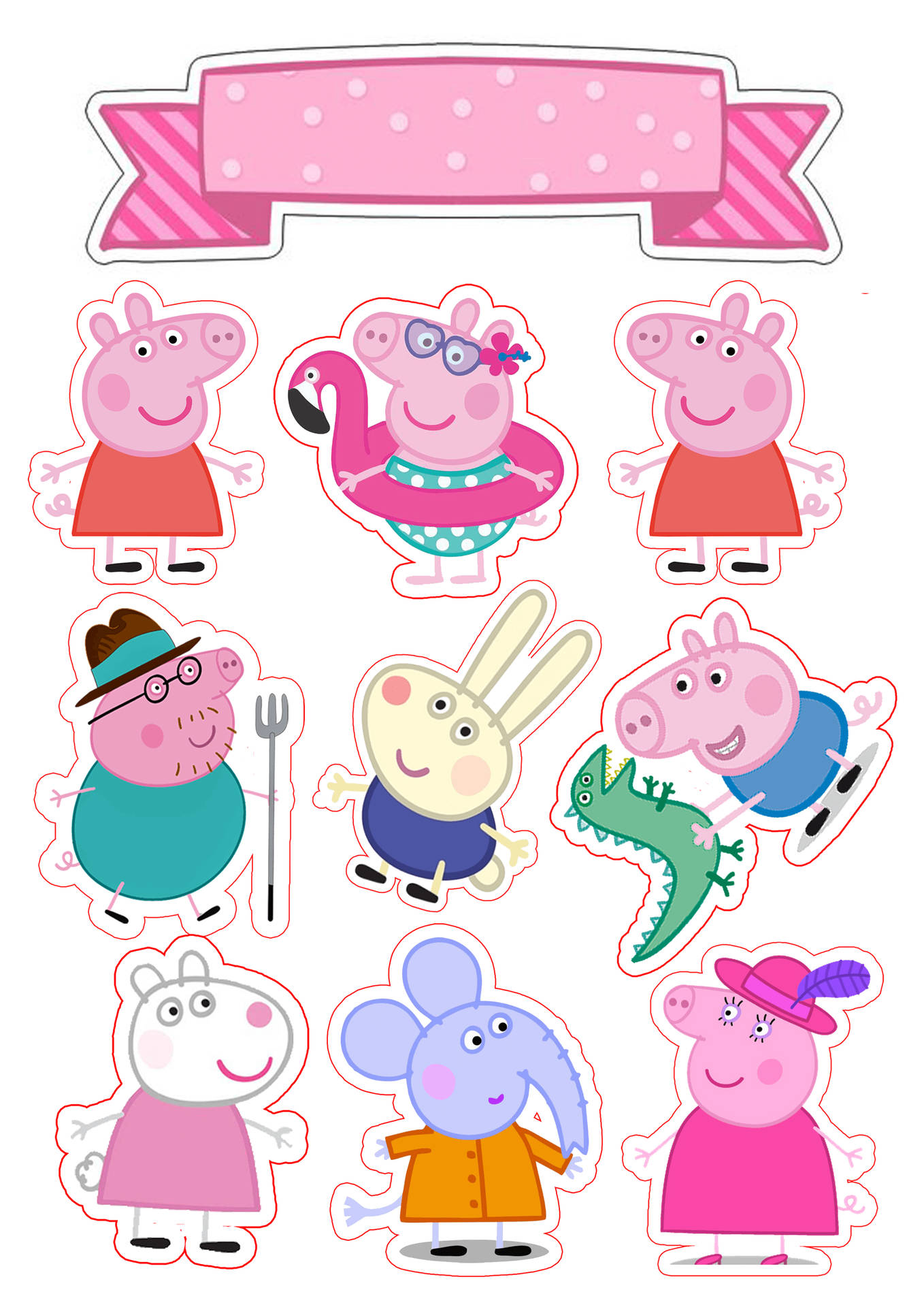 Peppa Pig Iphone Characters Sticker Design Background