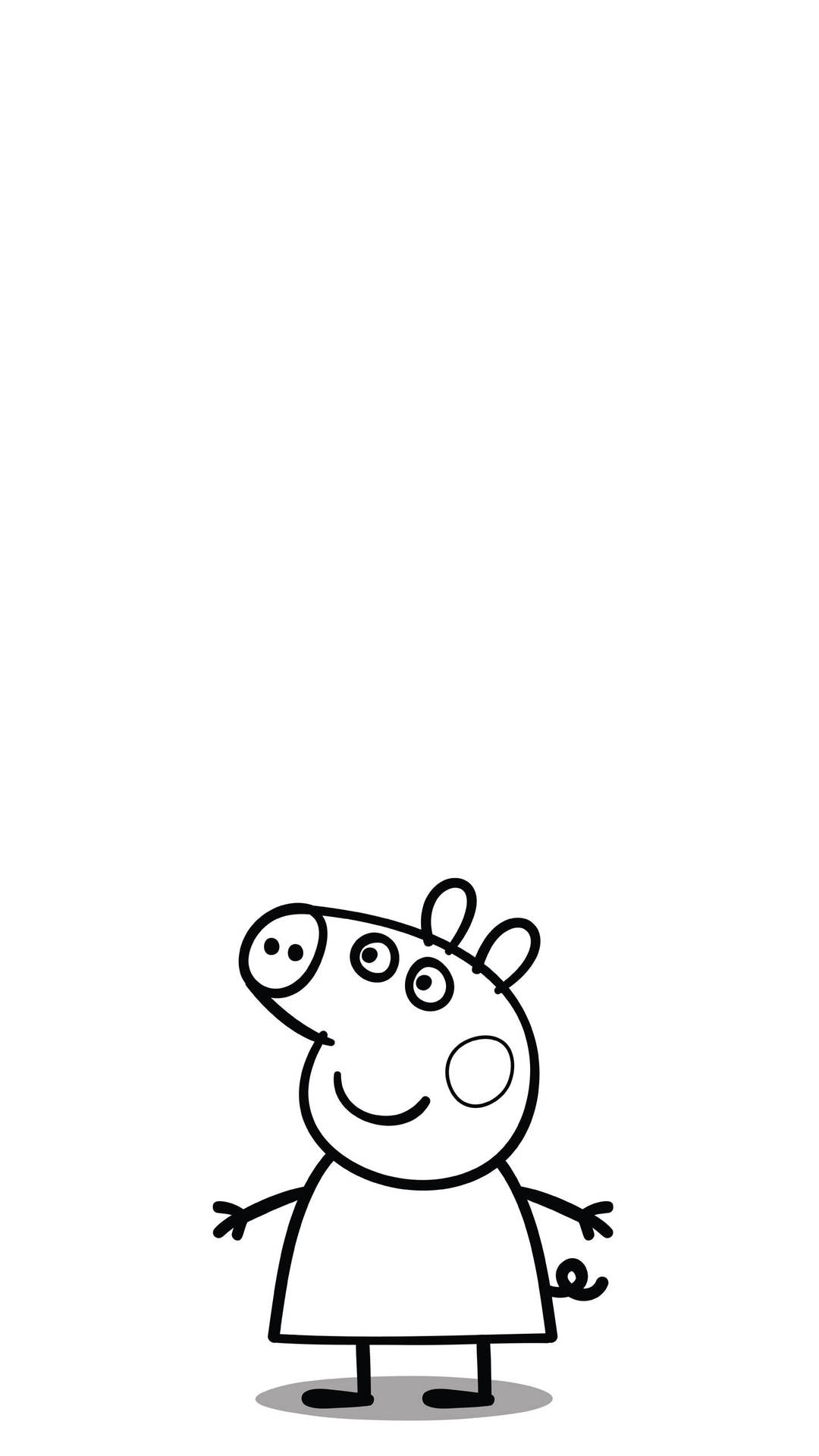 Download Peppa Pig Iphone Outline Sketch Wallpaper 