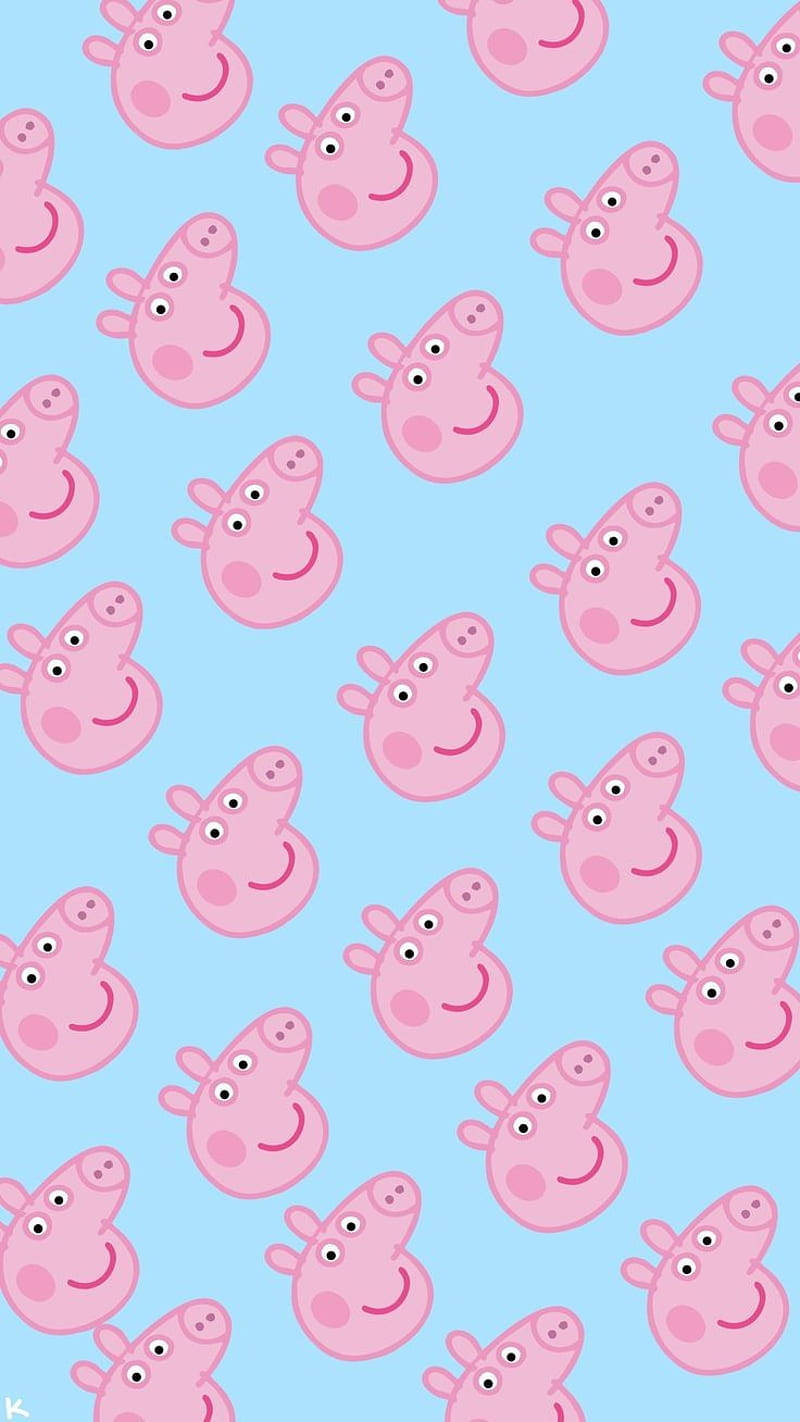 Peppa Pig Iphone Repeating Face Pattern Background