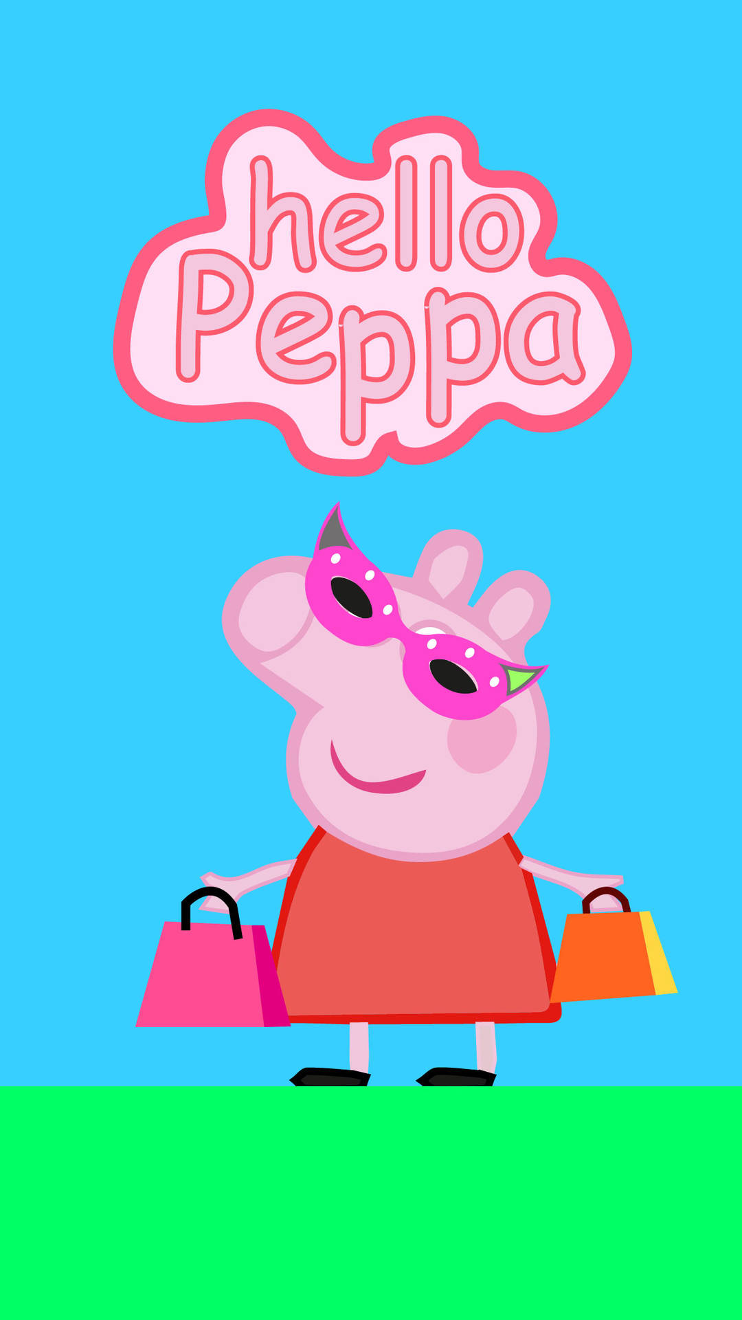 Peppa Pig iPhone Solbriller Indkøbsposer Wallpaper
