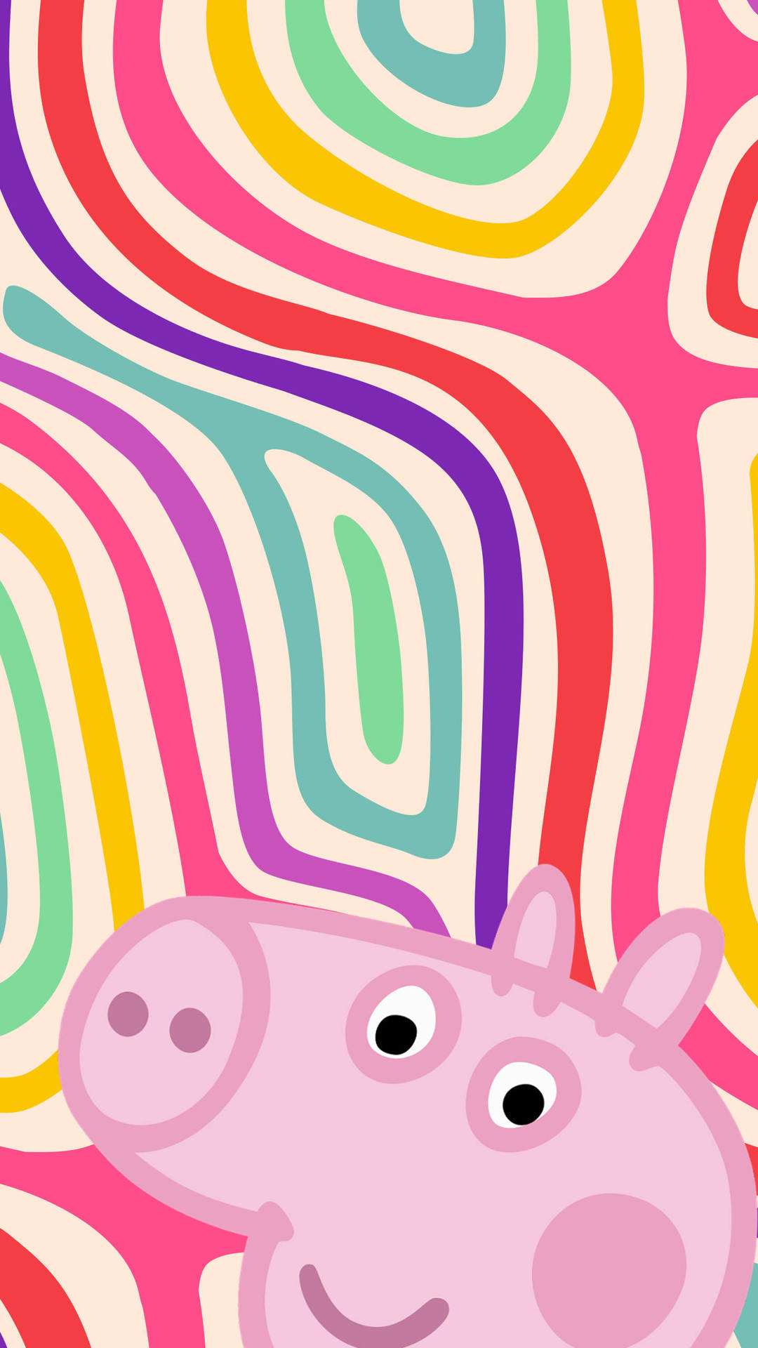 Peppa Pig Iphone Swirly Colors Background