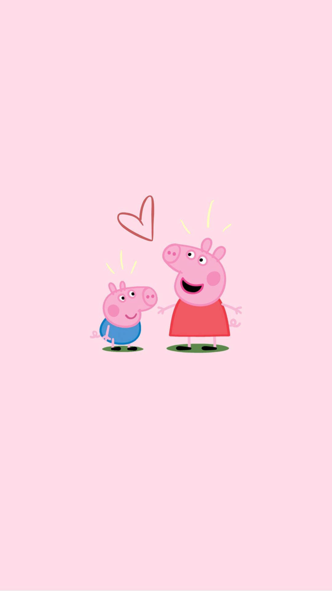 Peppa Pig Iphone With George Heart Background
