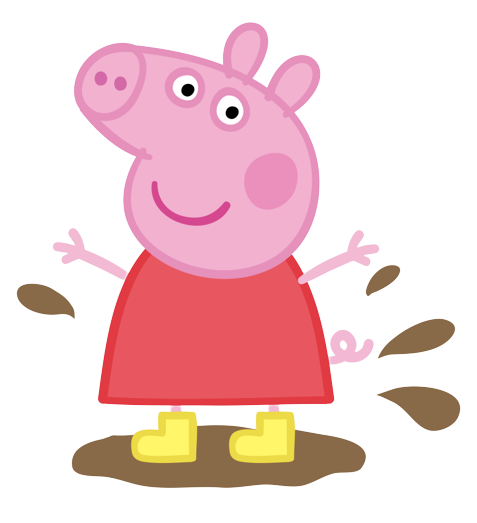 Peppa Pig Jumpingin Muddy Puddles PNG