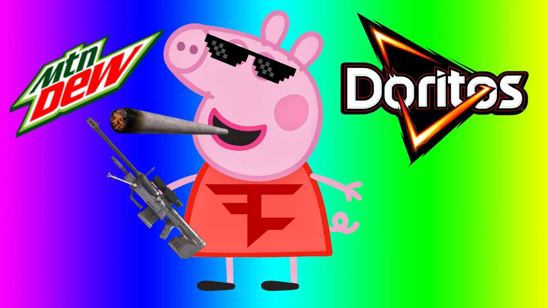 Meme Di Peppa Pig Con Cibo Spazzatura Sfondo