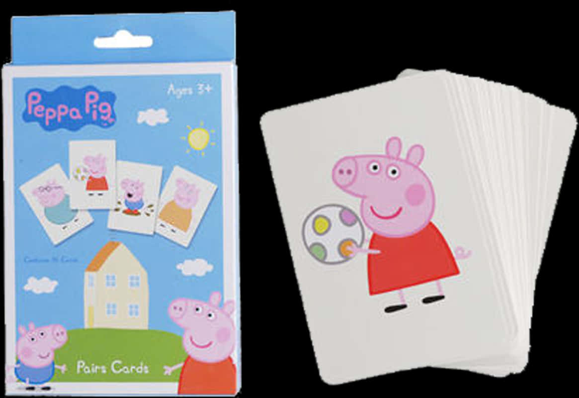Peppa Pig Pairs Card Game Packagingand Cards PNG