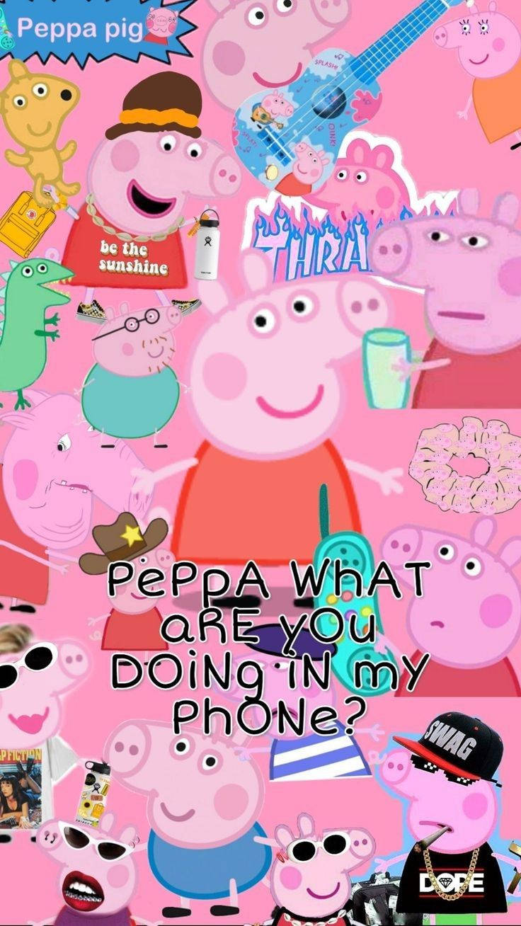 Peppa Pig Phone Doing Funny Wallpaper
