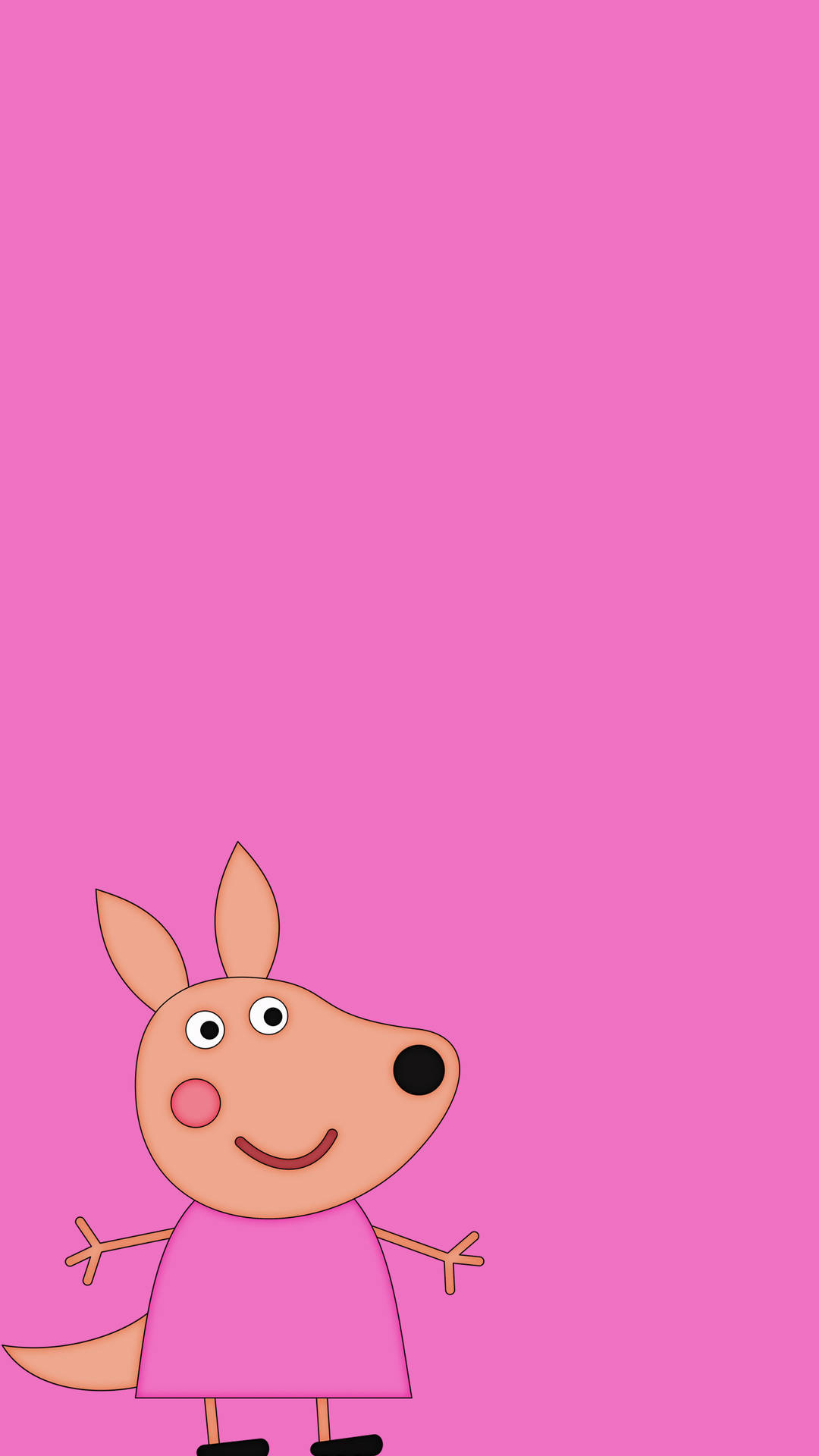 Peppa Pig Phone Kylie Kangaroo Pink Background Wallpaper