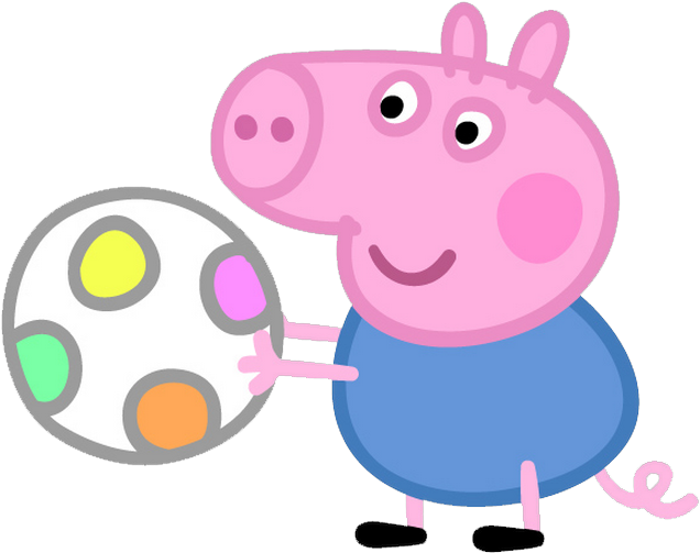 Peppa Pig Playing Soccer PNG