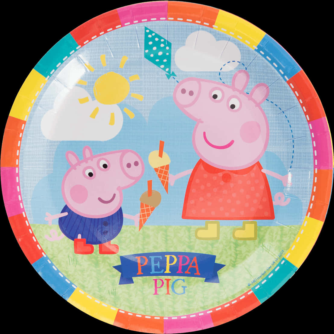 Peppa Pig Sunny Day Party Plate PNG