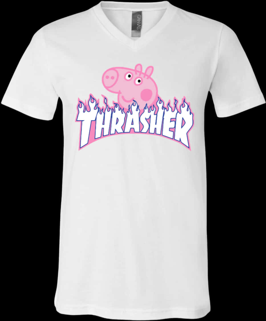 Peppa Pig Thrasher T Shirt Design PNG