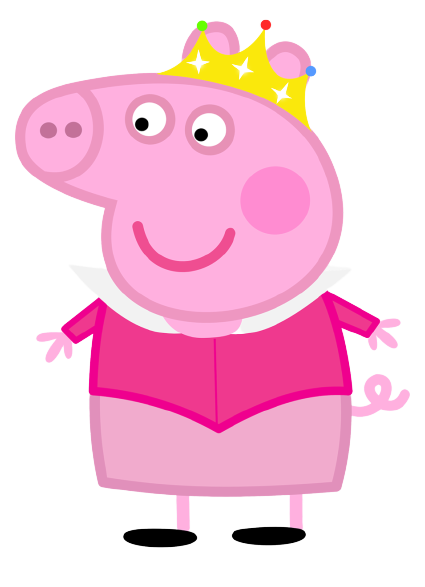 Peppa Pig Wearing Crown PNG